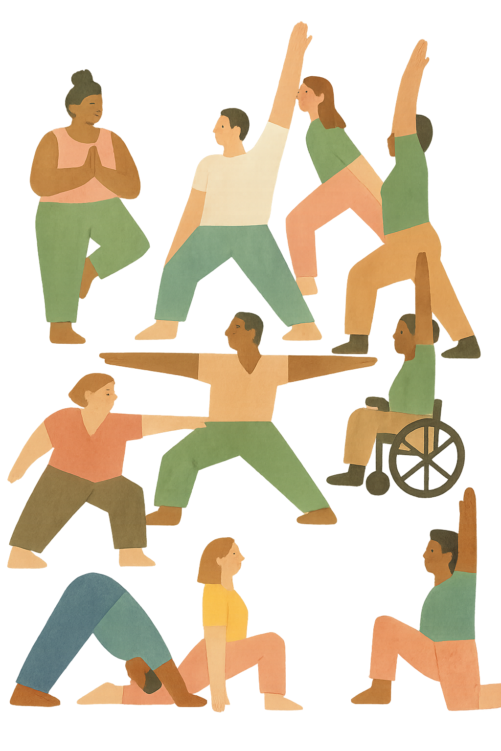 Dibujo de personas haciendo yoga